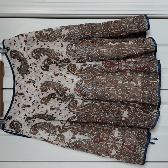 Toi et Moi Skirt Size Large paisley print with ribbon 🎀 trim - Picture 7 of 8